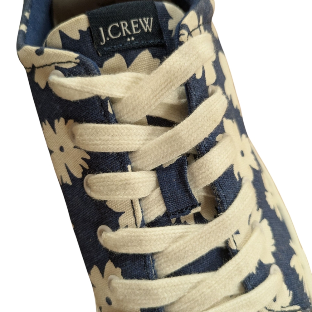 J. Crew Road Trip Printed Navy Floral Canvas Sneakers Size 8 - Picture 8 of 15